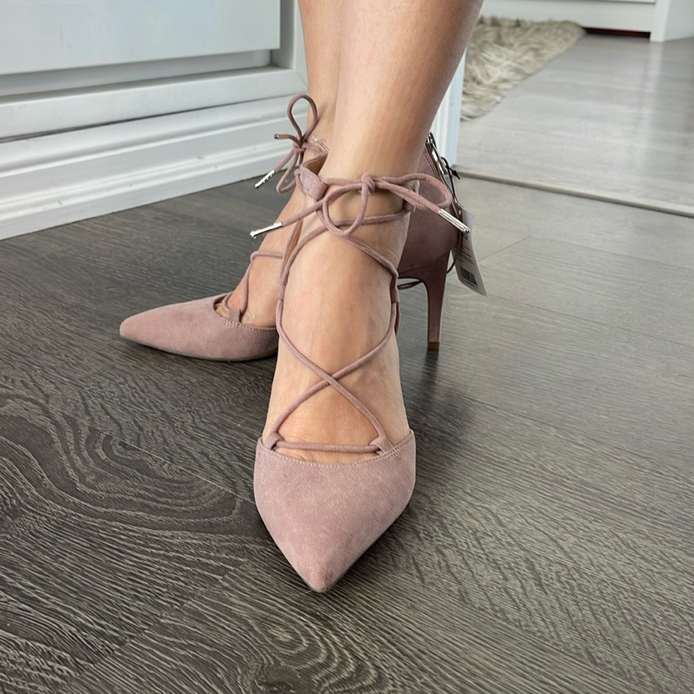 Sam & Libby Pink Suede Heels US 7